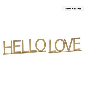 Gold 'Hello Love'’ desk, table Decor 10” by 8 wide